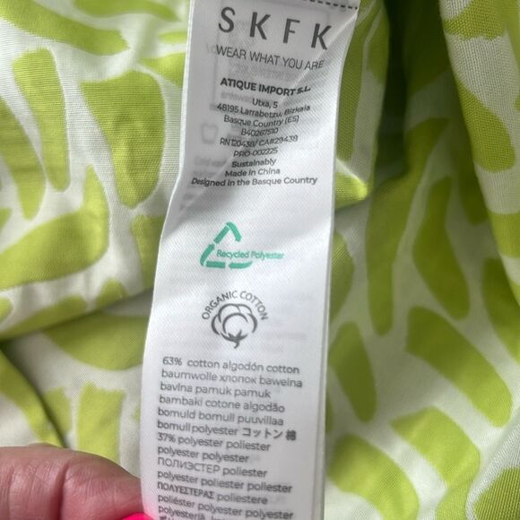 NWT SKFK Ilazki Green White Print Side Zip Mini Skirt EU 38 | US 6 Reg. $99 - Picture 9 of 11
